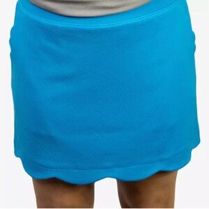 Pebble Beach Blue Dry Luxe Performance Scallop Hem Mini Golf Skort Size L Womens
